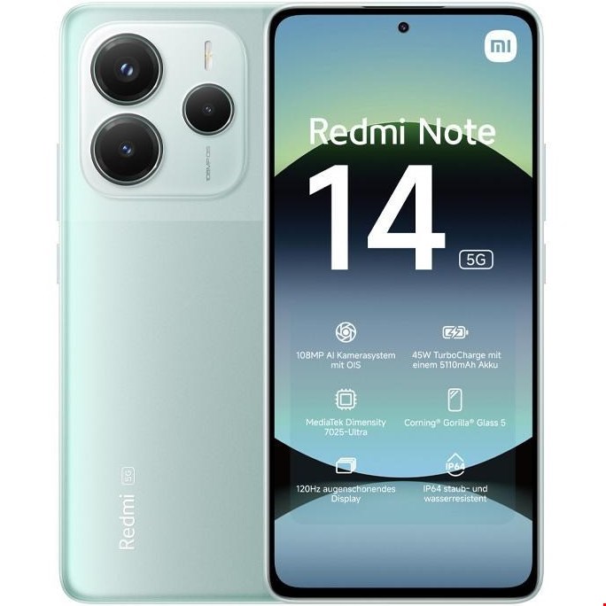 موبایل شیائومی xiaomi r8 256 redmi note 14 5G آبی